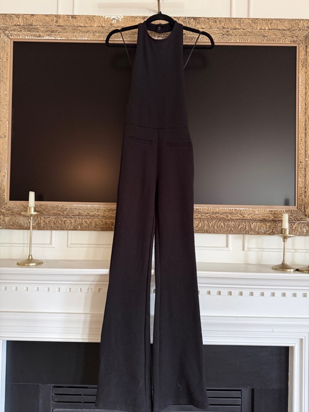 Zara Black Halter-Neck Wide-Leg Jumpsuit